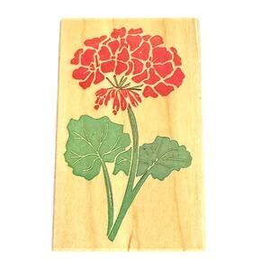 All Night Media Posh Impressions Geranium Flower 550-F04 Rubber Stamp